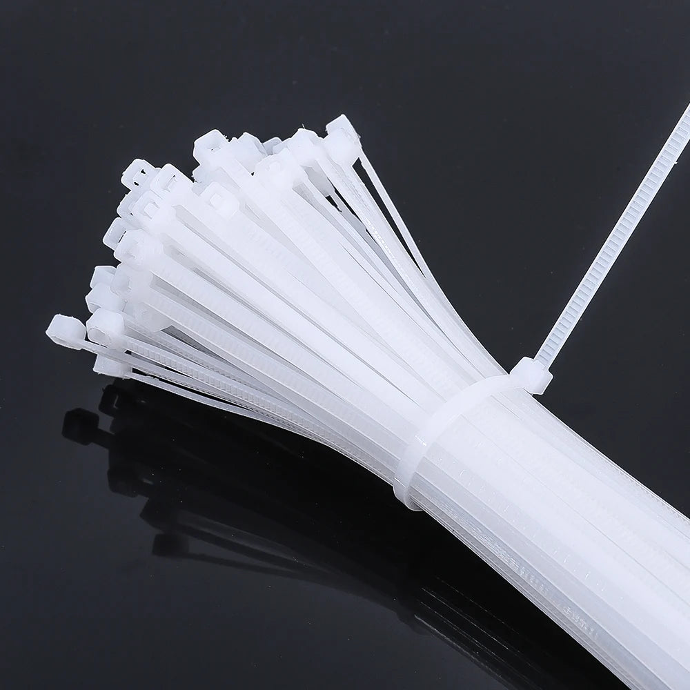 200/100Pcs Nylon Cable Ties Adjustable Self-locking Cord Ties Straps Fastening Loop Reusable Plastic Wire Ties For Home Office Qme