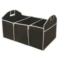 Car Trunk Non-Woven Storage Organizer Foldable Vehicle Interior Box for Auto Large Capacity Collapsible Bin for SUV Sedan Cargo Qme Black