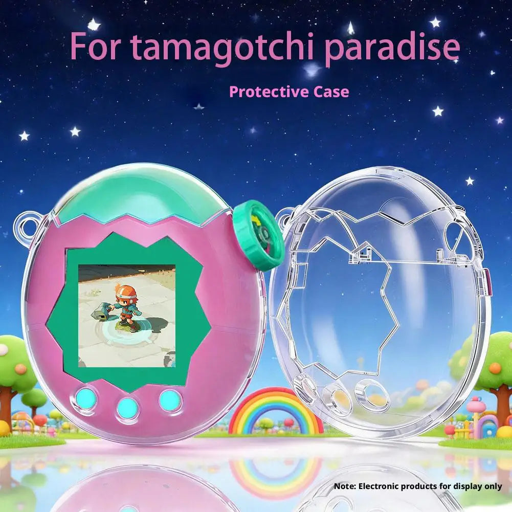 Shinny Clear Protective Case for Tamagotchi Paradise Cute Transparent Shell Full Protective Acrylic Case Anti-Fall Anti-Scratch Qme