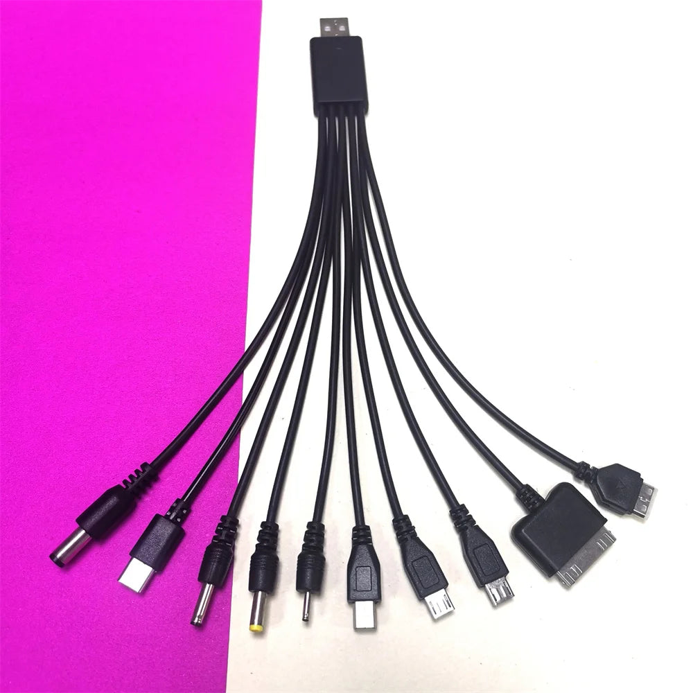 10 In 1 Multi-Function USB Data Cable Universal Phone Charging Cable Portable Multi-head Charging Cable Cord For Samsung Xiaomi Qme