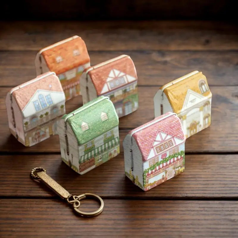 House-shaped Metal Storage Box Hinged Lid Office Pantry Sealing Qme