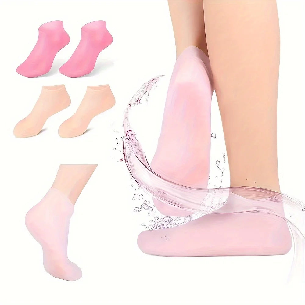 Moisturizing Silicone Gel Socks Dry Cracked Feet Nourishing Skin Qme