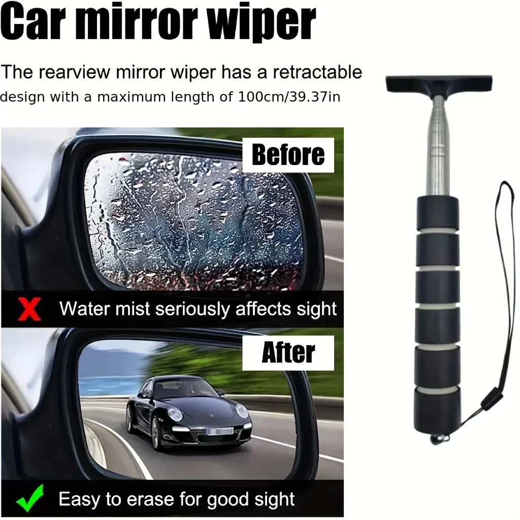 Car Mirror Wiper - The Ultimate Cleaning Tool for Your Car Mirrors! - For All Car Types - Suitable for Daily Car Cleaning Qme