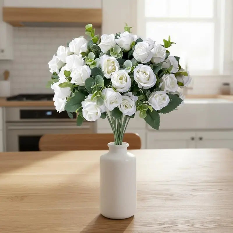Artificial Silk Rose Bouquet - Add Timeless Beauty to Your Wedding, Home or Holiday Decor with These Lifelike Fake Roses Qme