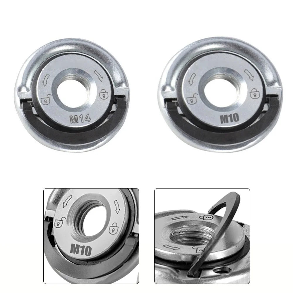 For M 14 And For M10 Quick Release Self-Locking Grinder Pressing Plate Flange Nut Power Chuck Angle Grinder Pressure Plate Qme Default Title