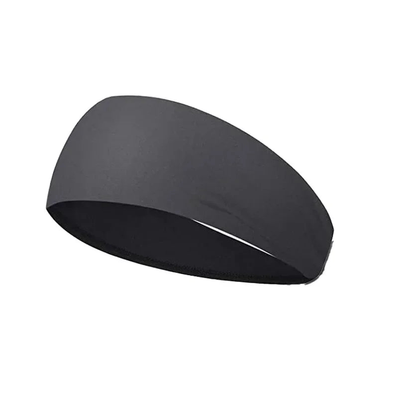 Sports Headbands Solid Elastic Non Slip Quick Dry Workout Fitness Qme Dark gray