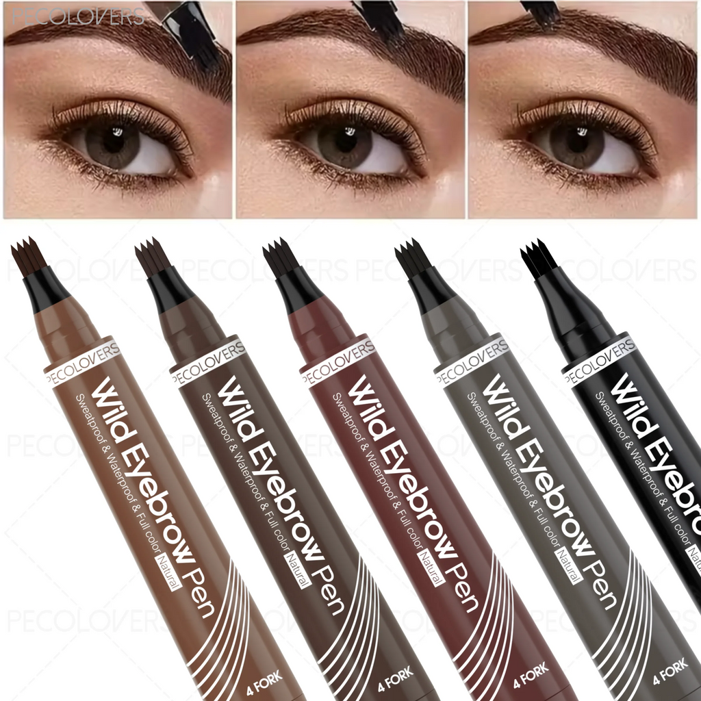 Smooth Four-pronged Liquid Eyebrow Pen Black Brown 24H Wear Qme