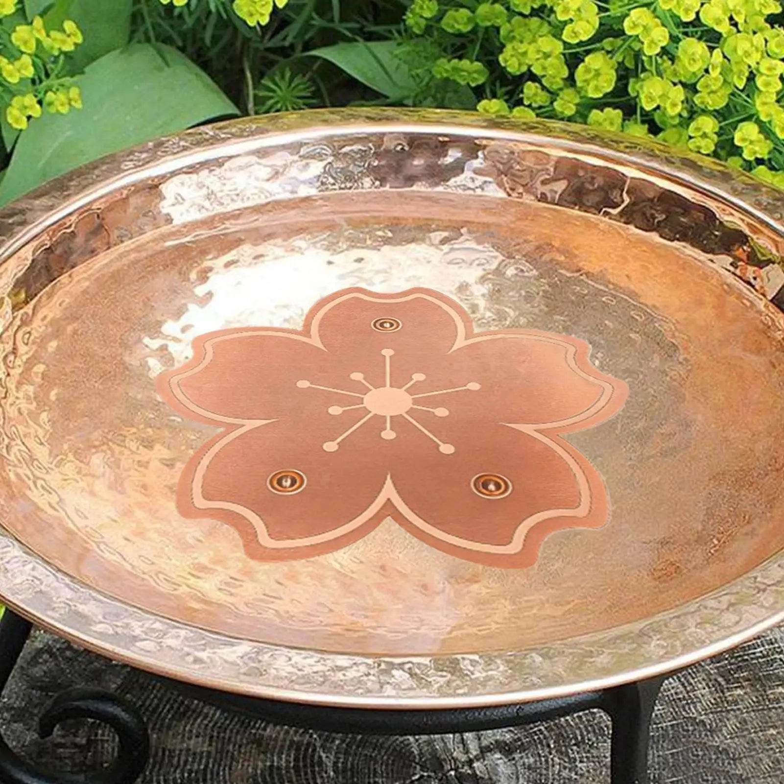 Copper Bird Bath Cleaning Disk Stable Feeder Bowl Purifier Plate Copper Bird Bath Purification Cleaner Disk for Outdoors Qme