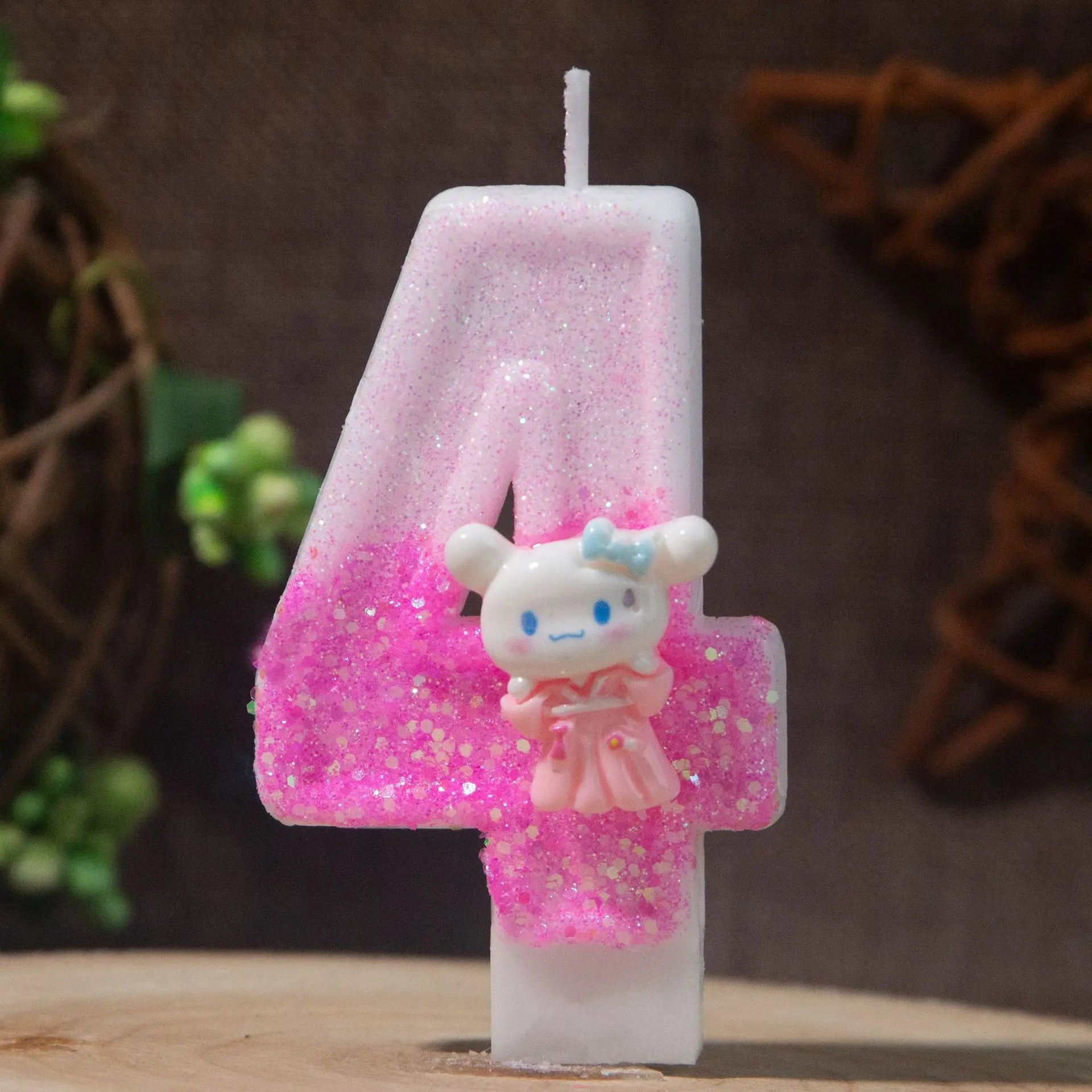 Cinnamon Dog 0-9 Numbered Birthday Candles Pink Cartoon Cake Topper Decorations Student Birthday Party Supplies Qme 4