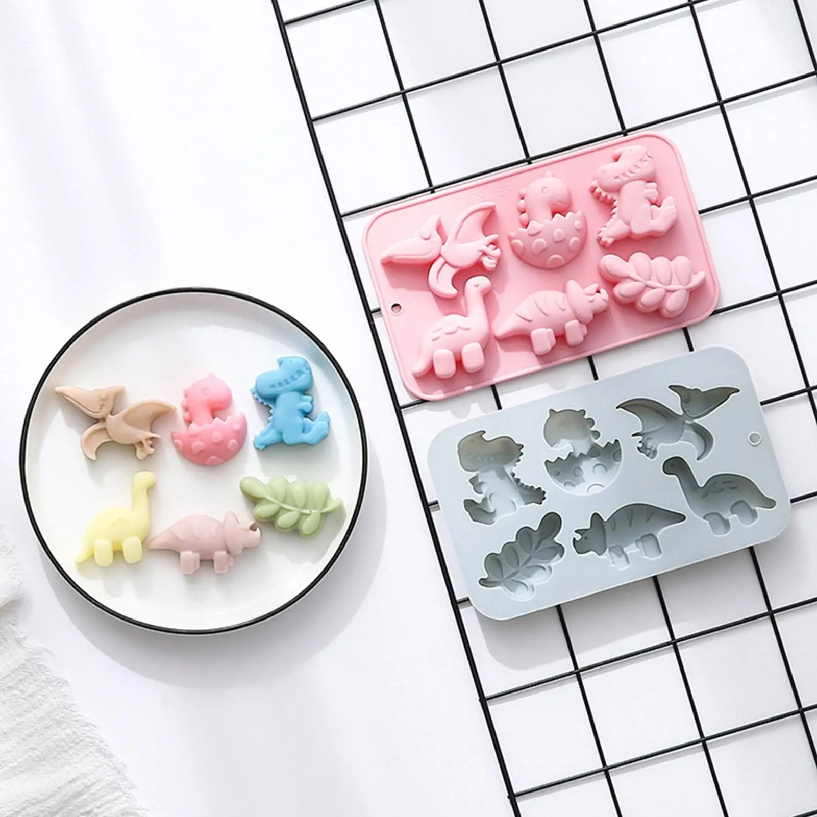 Dinosaur Jello Mold 6 Cavity Different Dinosaur Silicone Molds Silicone Kawaii Animal Dino Mold For Kids Cute Dinosaur Molds Qme
