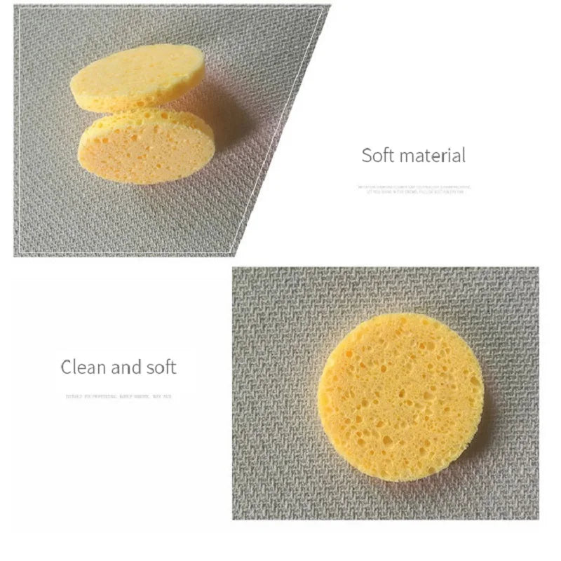 Face Round Makeup Remover Tool Natural Wood Pulp Sponge Cellulose Qme