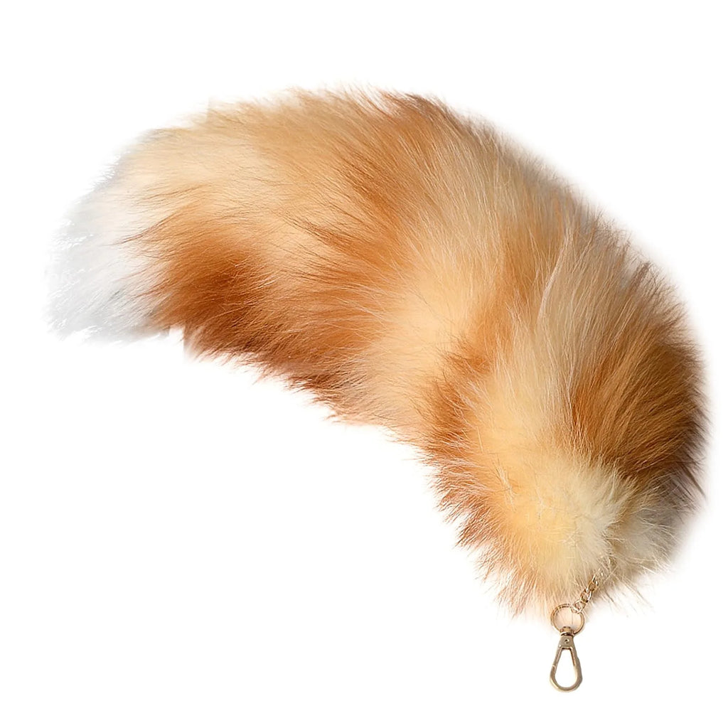 Lovely Plush-Fox Tail Bag Pendant Furry Racoon Tail Keyring Keychain Cute Pompoms Keyring Bag Decor Accessory Holiday Party Gift Qme G One Size