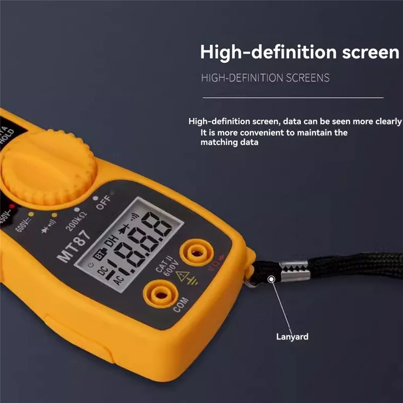 A02F-MT87 Ammeter Resistance Tester For AC Current Measurement With High-Definition Digital Display Qme