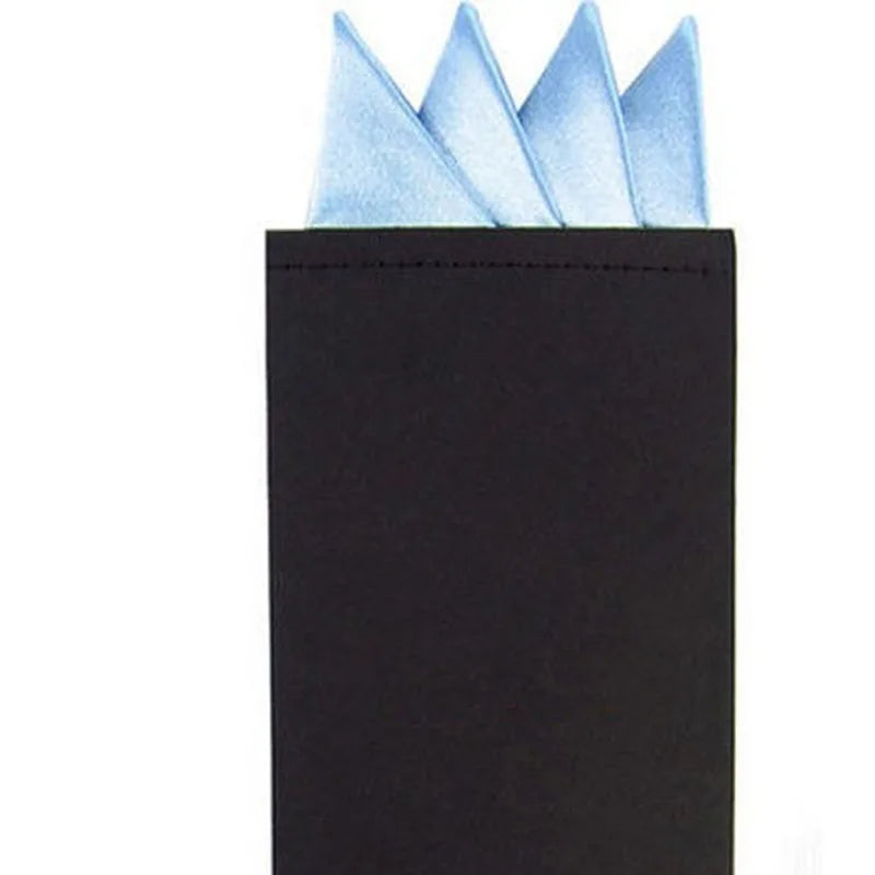 Men's Pre-folded Pocket Square Card Triangles Wedding Groom Party Qme SKY BLUE