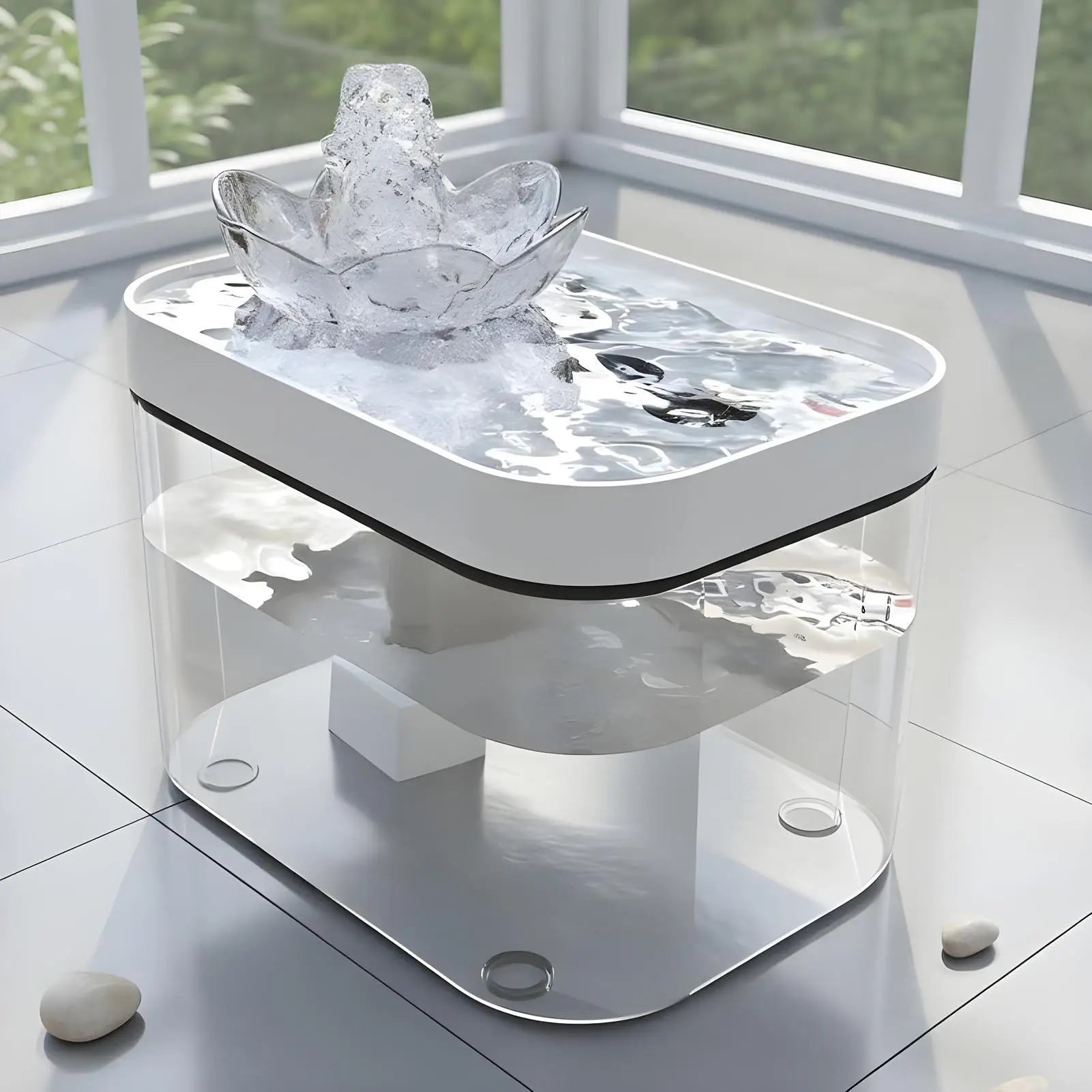Cat Water Fountain USB Pet Filter Dispenser Silent Automatic Indoor Qme