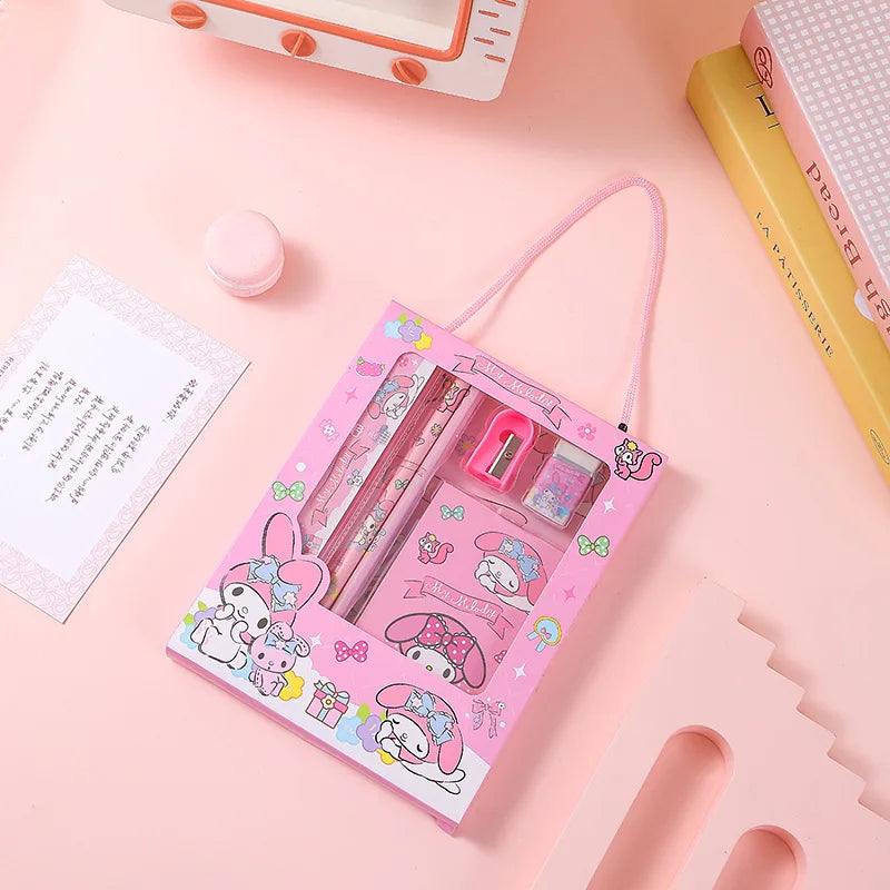 Hello Kitty Kuromi Stationery Set Student Birthday Gift Box Event Prizes: Ruler, Pencil, Eraser Qme 3