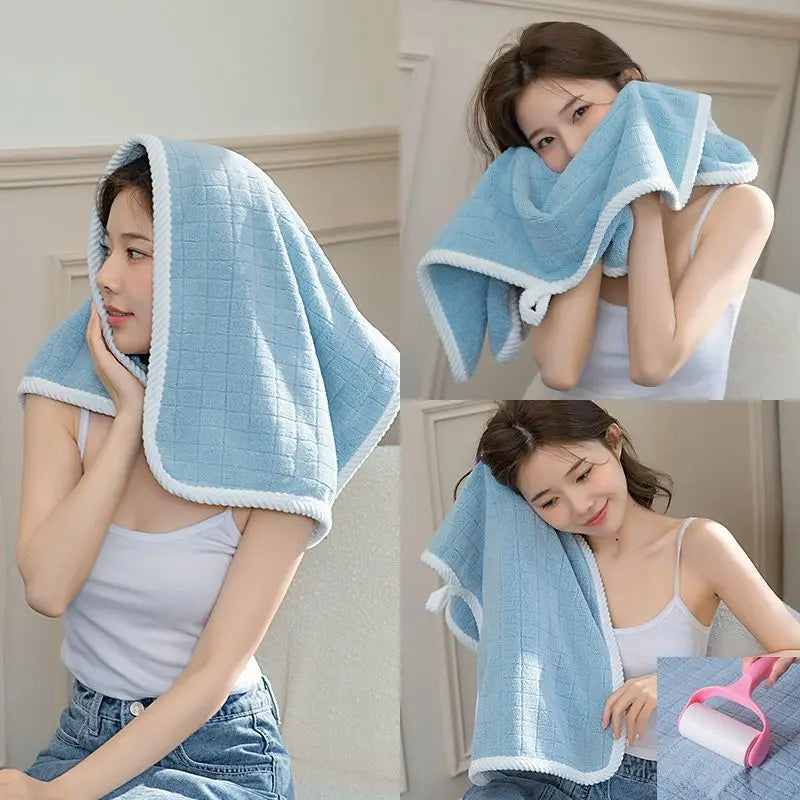 Square Spiral Bath Towel Designer Solid Color Quick Drying Water Absorbing Dry Hair Household And Daily Use Soft Square-Towels Qme