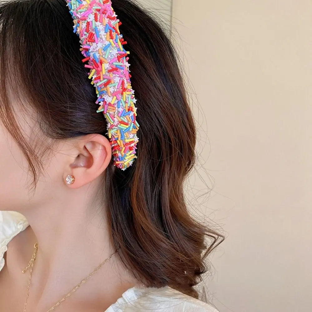 Cute Star Donut Headband Face Wash Korean Hair Hoop Candy Acrylic Qme