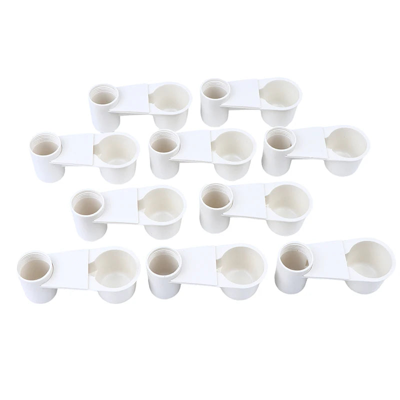Cat Chicken Pigeon Parrot Hamster Double Nozzle Water Guide Bird Qme 10Pcs White