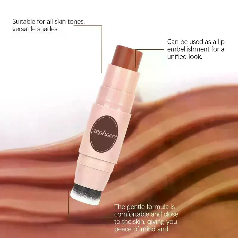 Dual Ended Orange Makeup Stick Long Lasting Hydrating Highlighter Qme