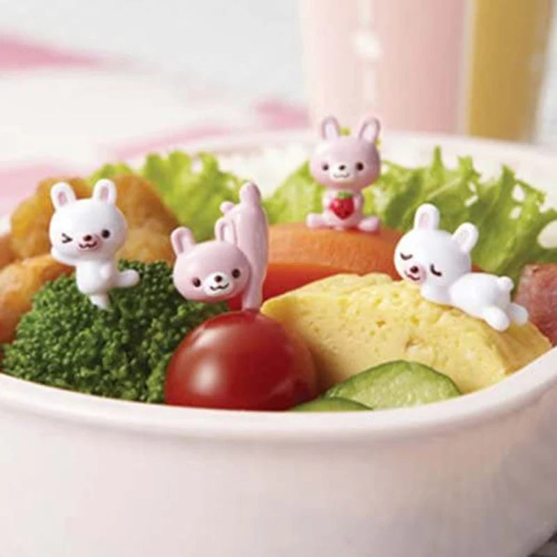 6 Cute Eyes Fruit Fork Plastic Pick Kids Bento Lunch Snack Cake Qme