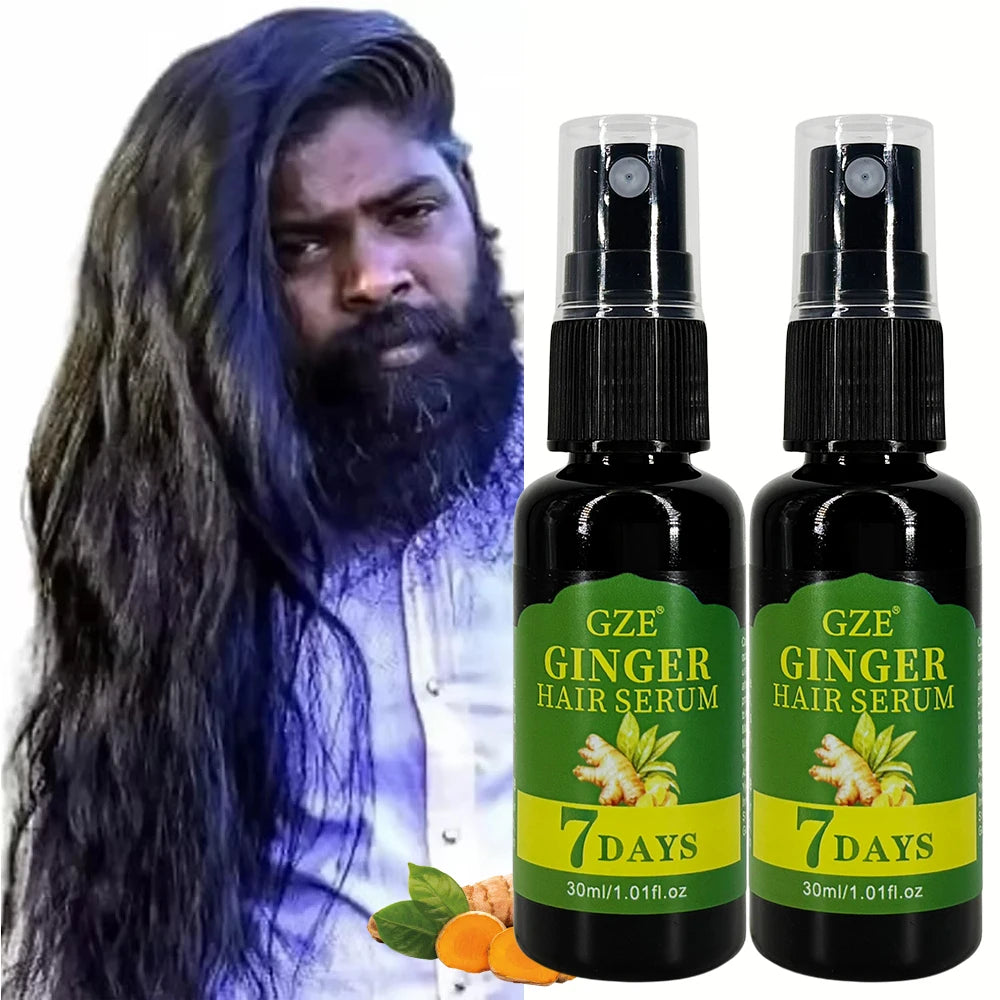 2 Pack GZE Ginger Hair Serum 7 Days Moisturizing Strong Hair Qme