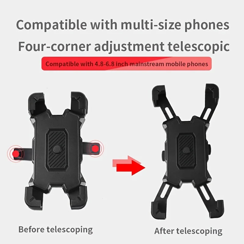 Bike Phone Mount Universal Bicycle Motorcycle Handlebar Phone Mount Holder For 4.8-6.8 Inch Cell Phone Qme