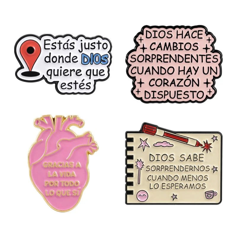 Cute Pink Heart Cartoon Enamel Pins Landmark Letter Design Brooch Backpack Lapel Pins Metal Badge Gift for Girls and Friends Qme style5-group