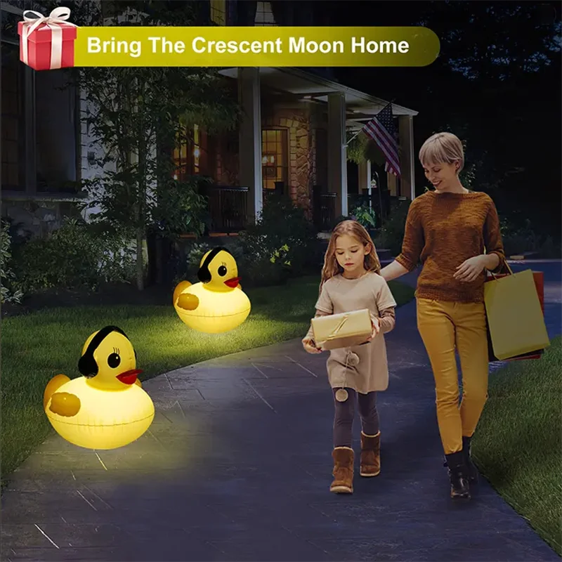 The little duck floating pool light solar RGB PVC inflatable LED pool light is suitable for garden party beach pool decoration Qme 2 piece
