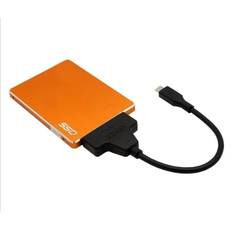 2pcs SATA Easy Drive Cable 22PIN To USB 3.1 Cable 2.5-inch SSD Single Head Type-C Data CableHard Disk Drive Converter Qme