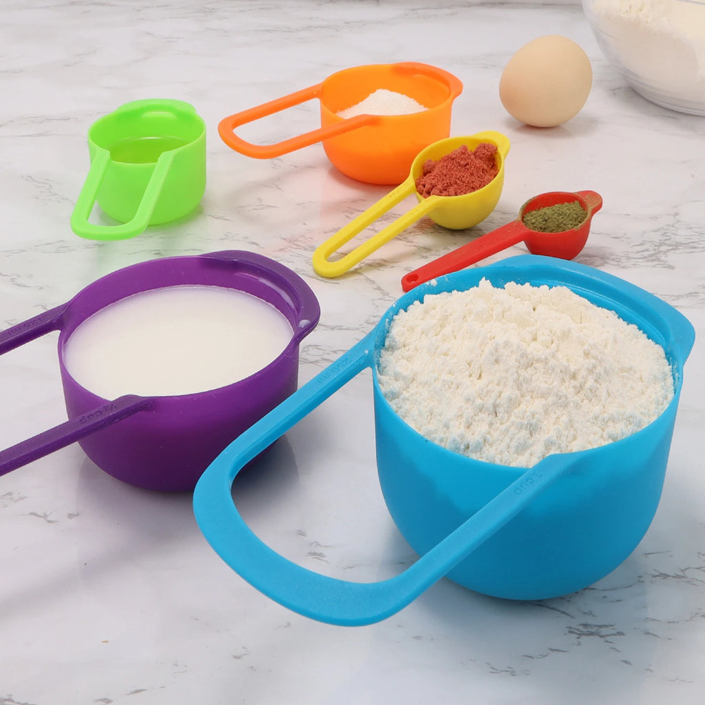 6PCS/set Rainbow Measuring Cup and Spoon Set with Scale for Accurate Baking and Cooking Grain Dessert Measuring Tools Qme