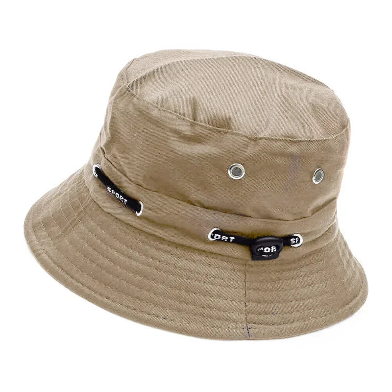 Stringed Bucket Hat Panama Breathable Sun Protection Fisherman Hat for Men Women Girls Summer Travel Sports Hiking Beach Bob Hat Qme KQ 55-60cm
