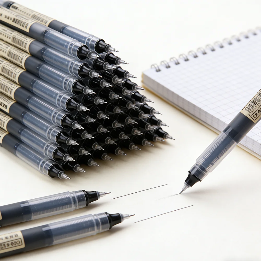 20/30 Pcs Colors Direct Liquid Ink Rollerball Pen Neutral Pen Quick-Drying High-Capacity Needle-Tube Pen Use Back To School Qme