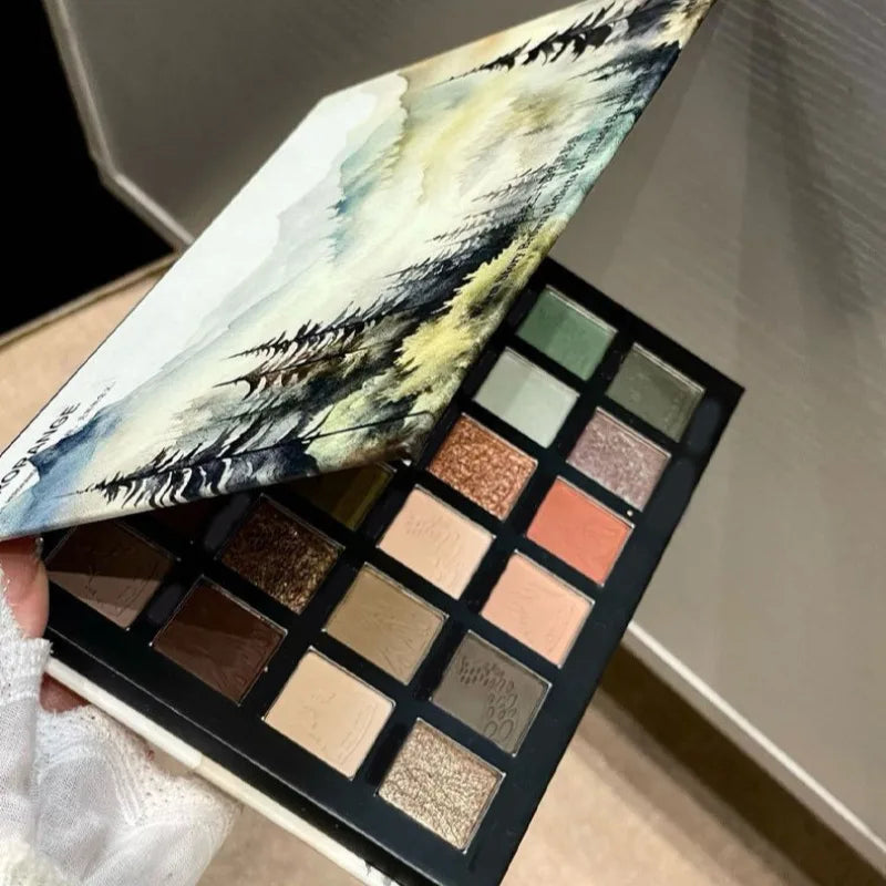 24 Color Eyeshadow Palette, Cold Brown Neutral Glitter Sparkle, Matte Shimmer Finish for Natural Smoky Eye Looks, Lasting Makeup Qme