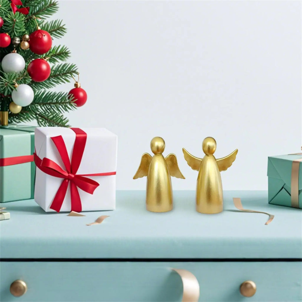 Angel Figure Adorable Sculpture Memorial Statue Decoration Golden Qme