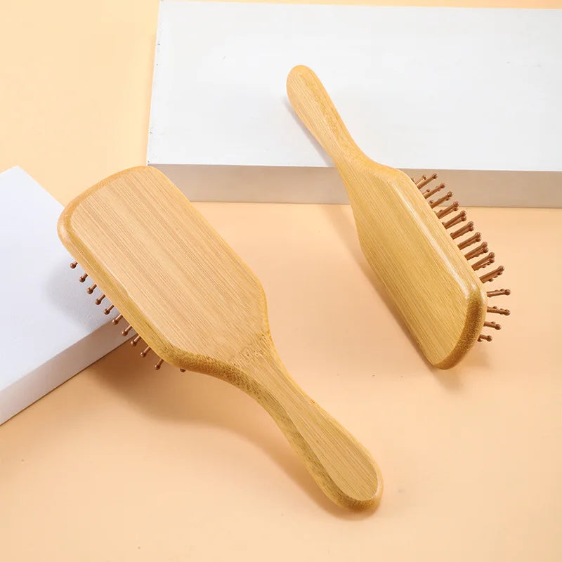 Wood Comb Professional Healthy Paddle Cushion Hair Loss Massage Brush Qme