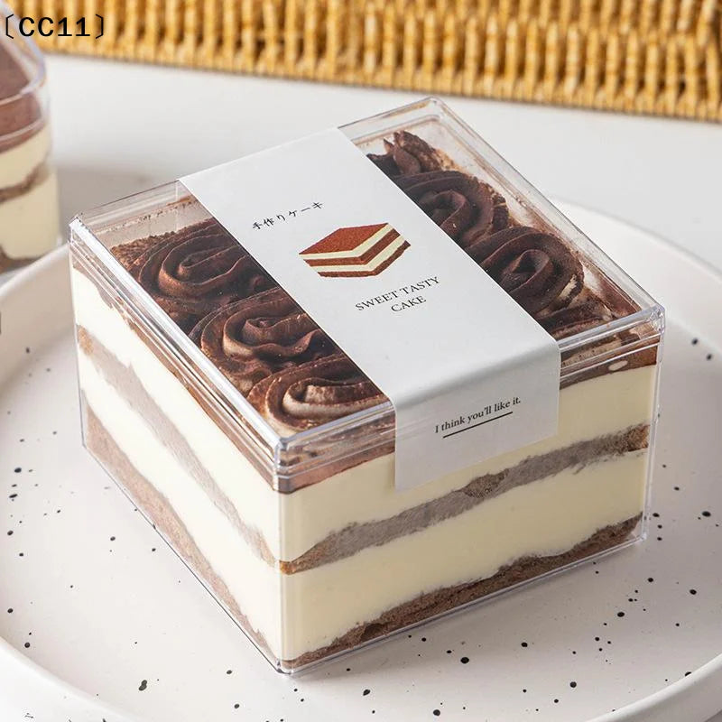 Snack Cookie Storage Boxes Tiramisu Packing Transparent PP Bakery Qme