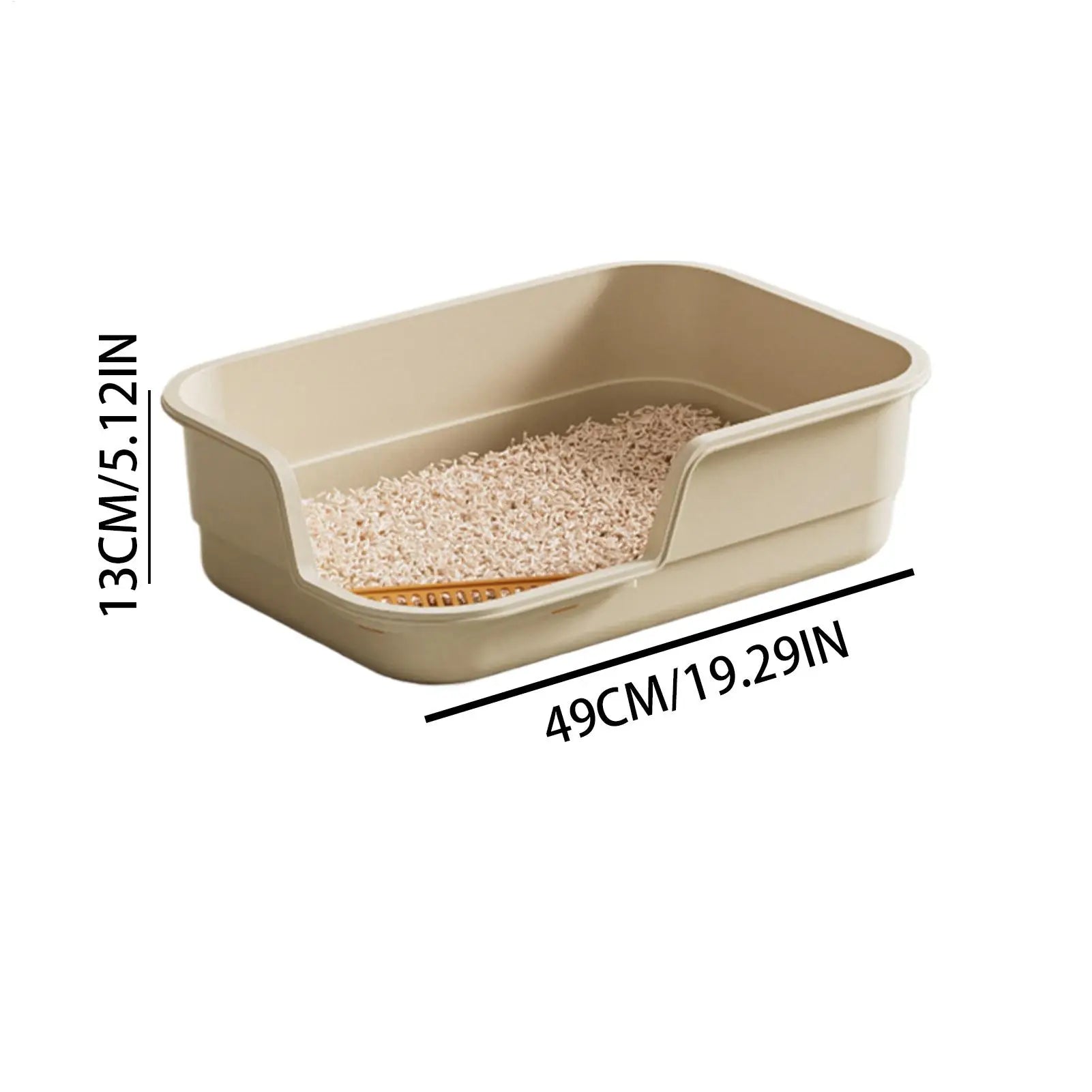 Cat Box Semi-Enclosed Easy Clean with Scoop Open Top Semi Enclosed Litter Box for Cleaning Odor Control Indoor Office Dorm Qme