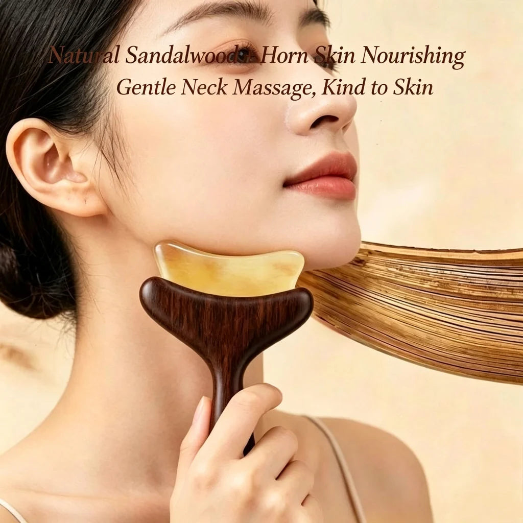 Natural Wooden Facial Meridian Comb Nose Eye Jaw Neck Muscle Qme