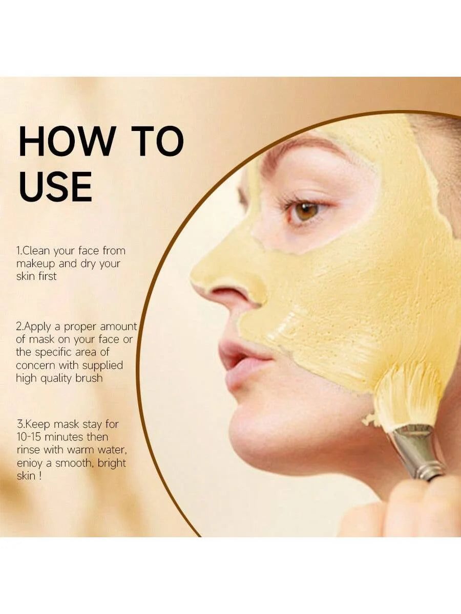 GZE Turmeric Vitamin C Clay Mask Moisturizing Smooth Skin Deep Cleaning Mud Pore For Dry Sensitive Skin Brighten Qme
