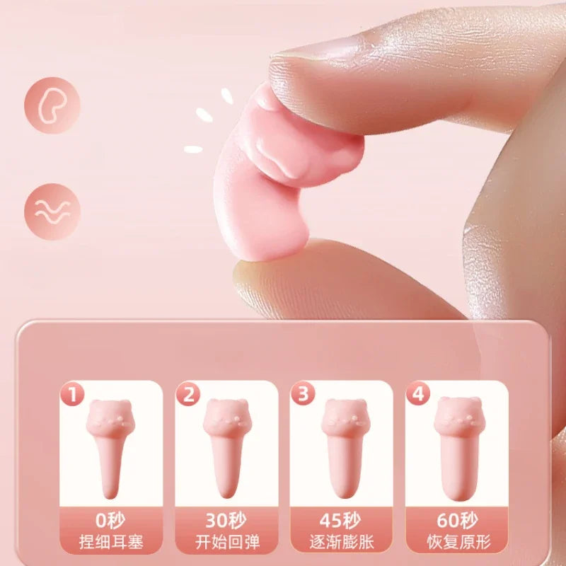 Powerful 99% noise reduction animal shaped sleep earplugs, fast rebound vacuum material noise reduction earplugs Qme