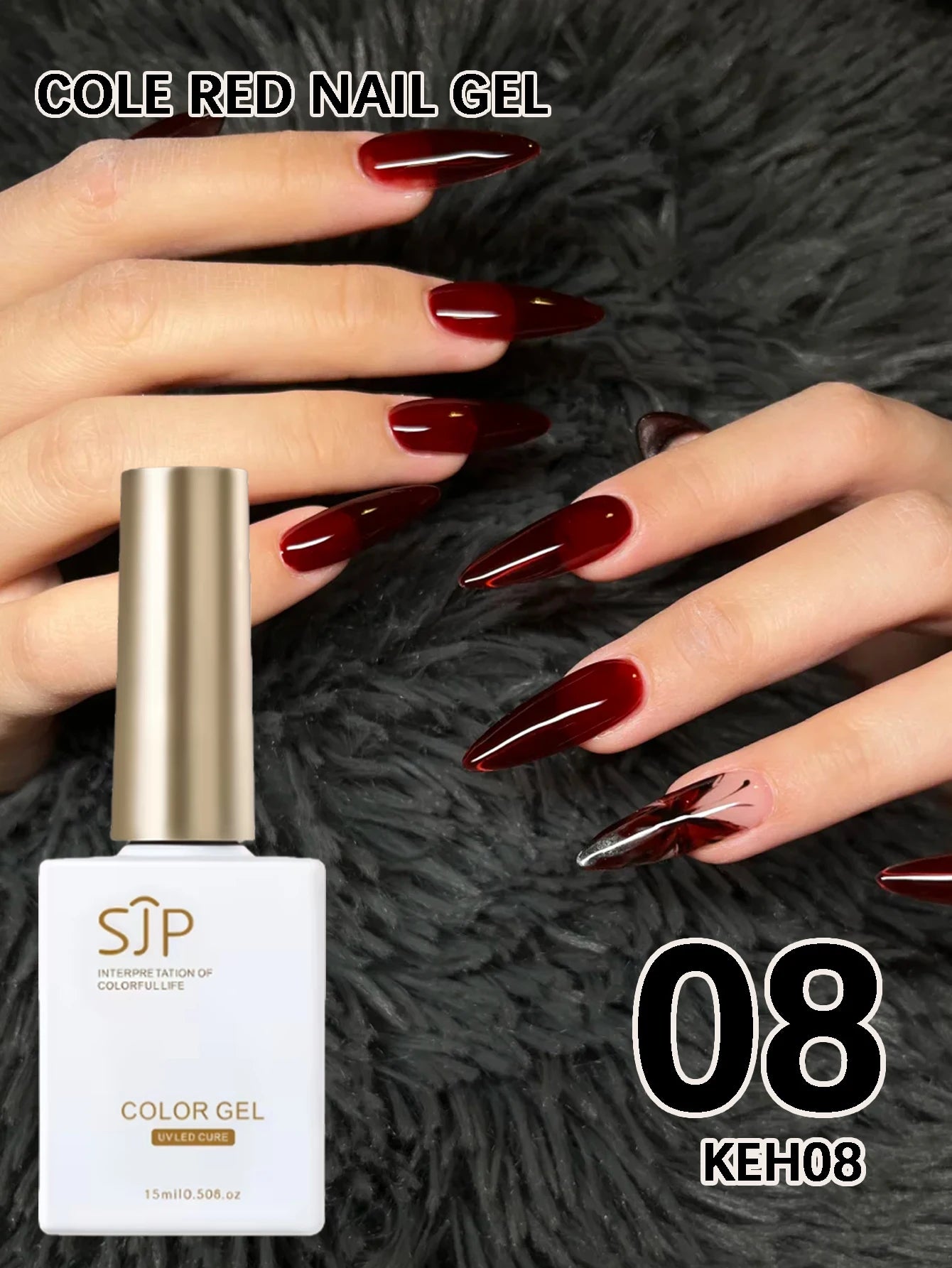 Burgundy Series Gel Nail Polish DIY Art Charming Perfect Christmas Qme 08