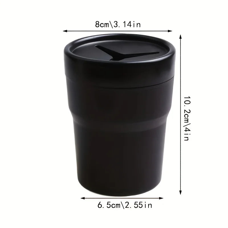 1pc Lightweight Durable Car Storage Box | Convenient Lid,Trash Receptacle, Cup Holder | For Vehicle Consoles, Loose Change, Pens Qme
