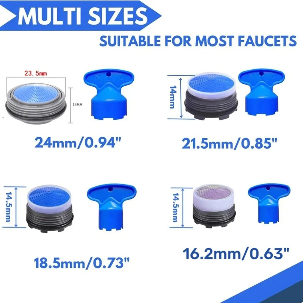 Kitchen Faucet Aerator M24 M21 M18 M16 Female Thread Water Saving Bathroom Taps Plastic Bubbler with Wrench Kitchen Accessories Qme