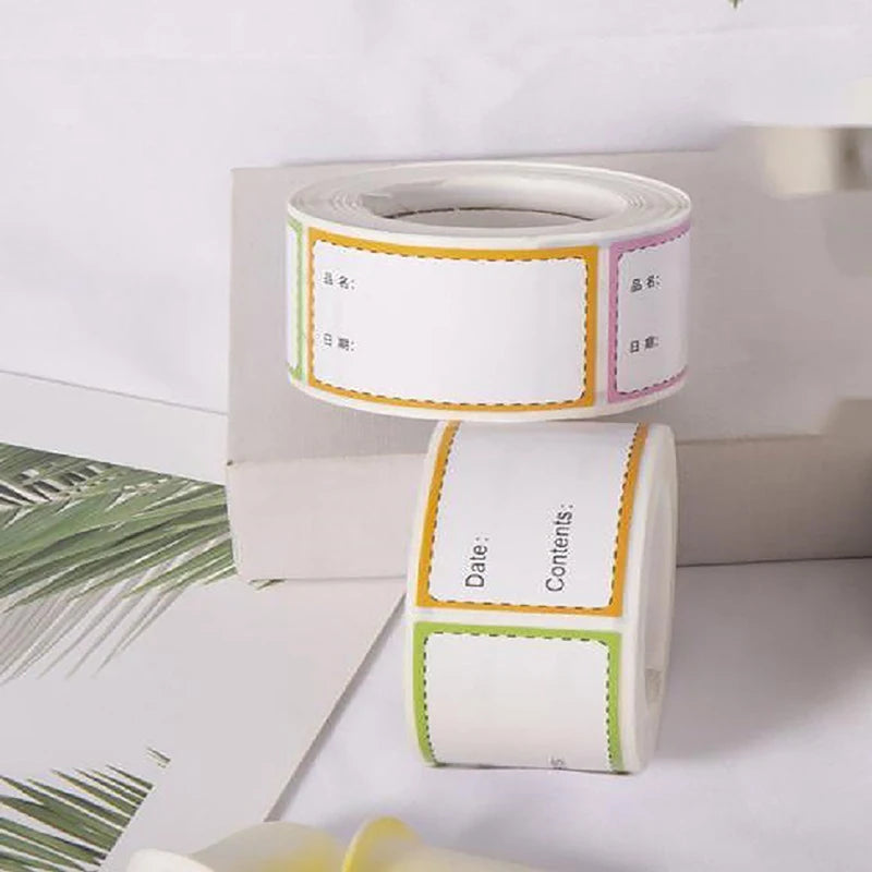 Roll Labels White Date Stickers Home Storage Tags Self-adhesive Qme
