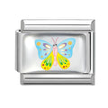 New Y2K Attractive Purple Butterfly Colorful Flower Italian Charm Link fit 9mm Stainless Steel Jewelry DIY Making Bracelets Gift Qme Style 2