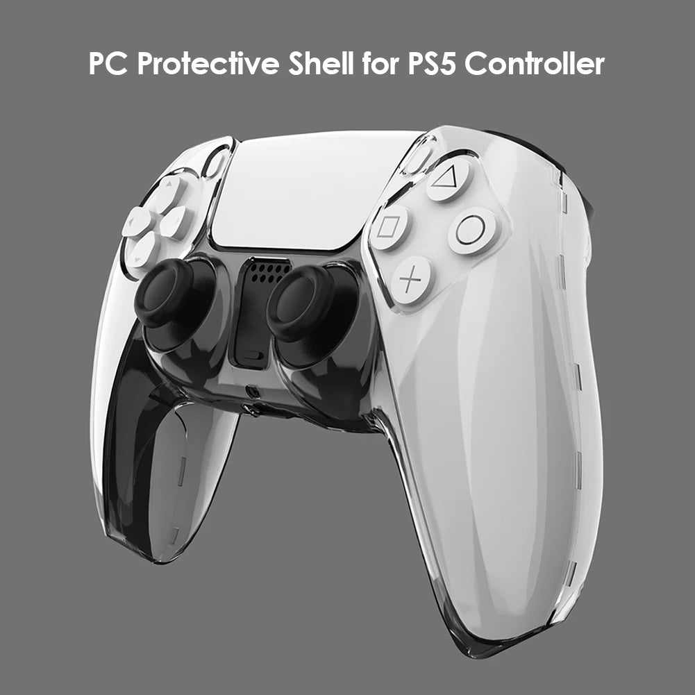 For PS5 Clear PC Cover Ultra Slim Protector Case for PS5 Controller Qme
