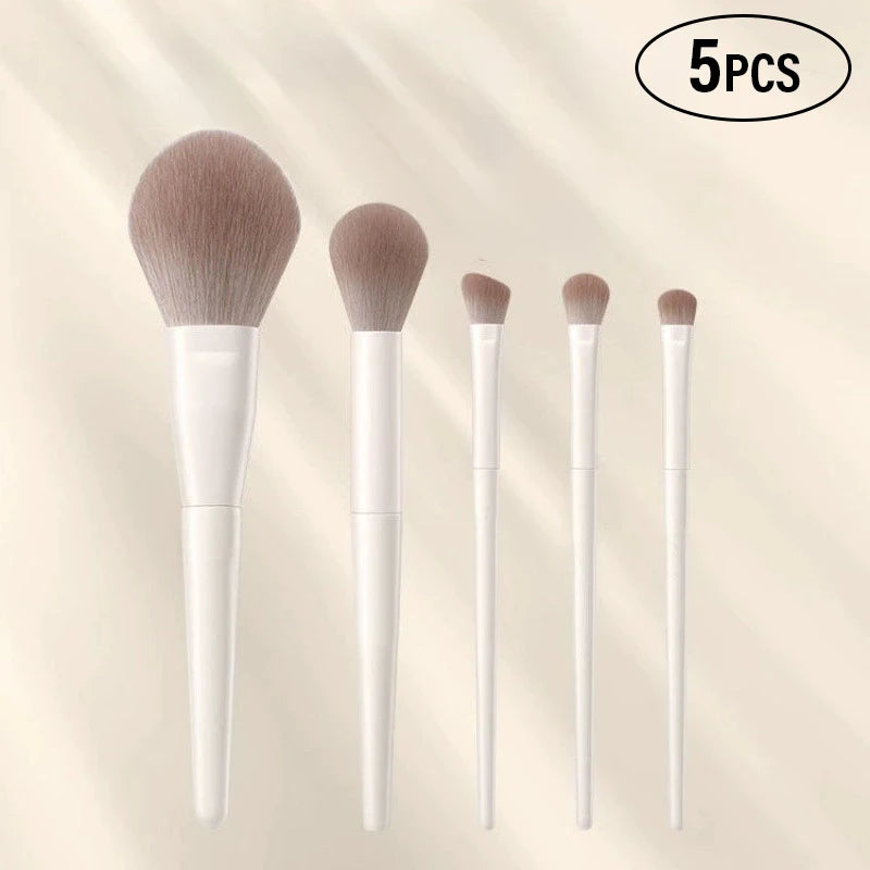 5 7 10 Professional Makeup Brushes Tools White Eyeshadow Eyeliner Qme 5PCS China Mainland