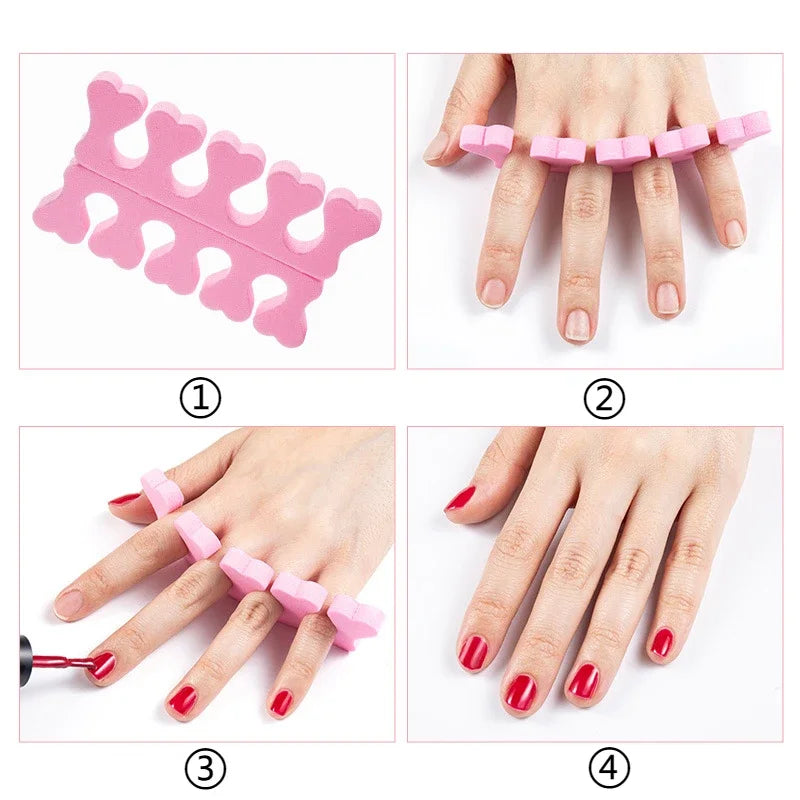 100 Nail Art Toe Separators Fingers Foots Sponge Soft UV Gel Polish Qme