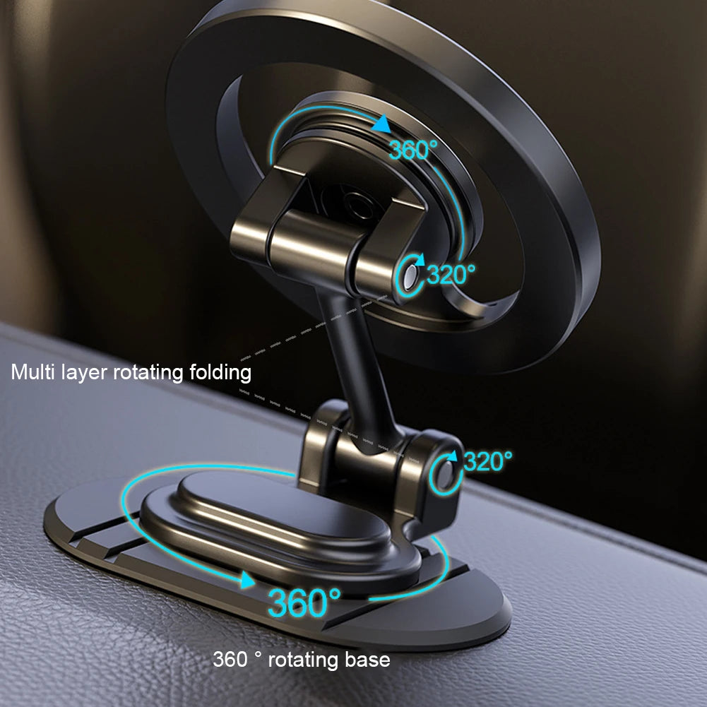 Magnetic Car Phone Holder Mount 360 Rotation Foldable Vehicles Mobile Support Car Phone Holder Stand for iPhone 15 14 13 ProMax Qme